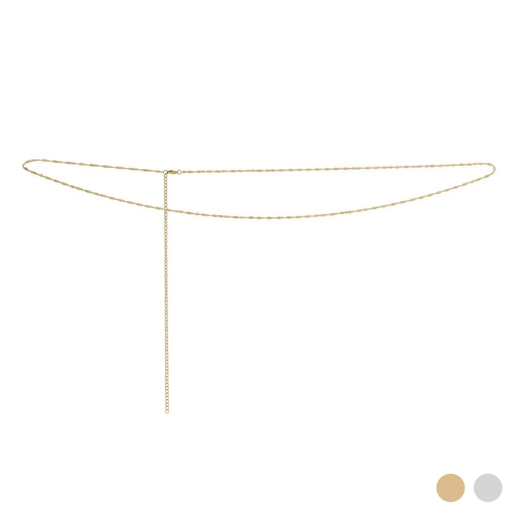 18K Gold PVD Stainless Steel Singapore Belly Chain | Adjustable Non-Tarnishing